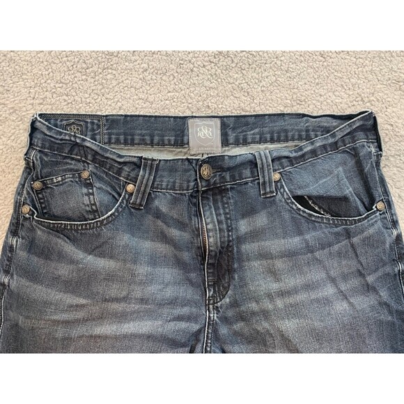 Men's Rock & Republic Denim Blue Jeans Size 38 x 32 Henlee 5 Pocket Design - Picture 3 of 16